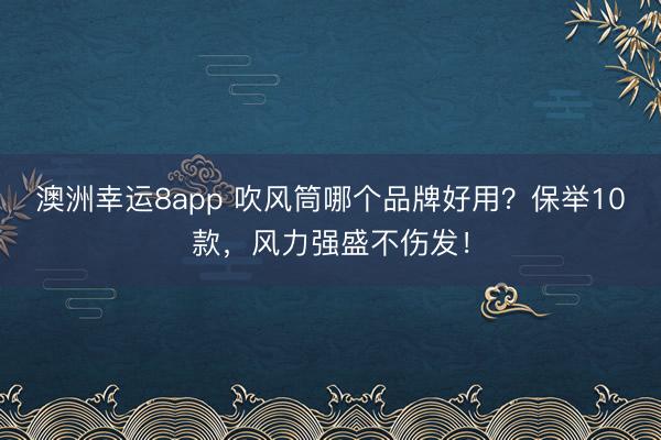 澳洲幸运8app 吹风筒哪个品牌好用?保举10款,风力强盛不伤发!