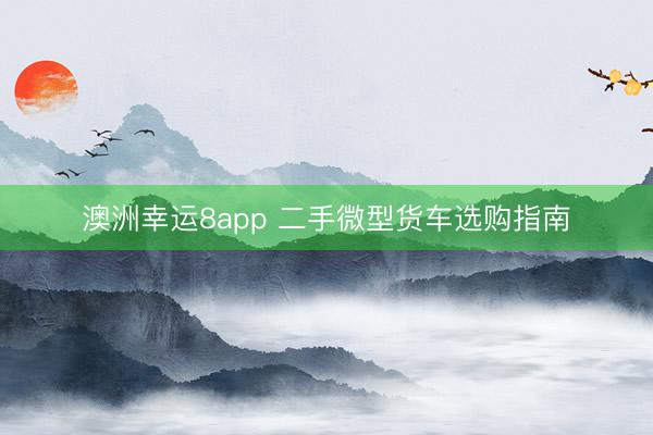 澳洲幸运8app 二手微型货车选购指南